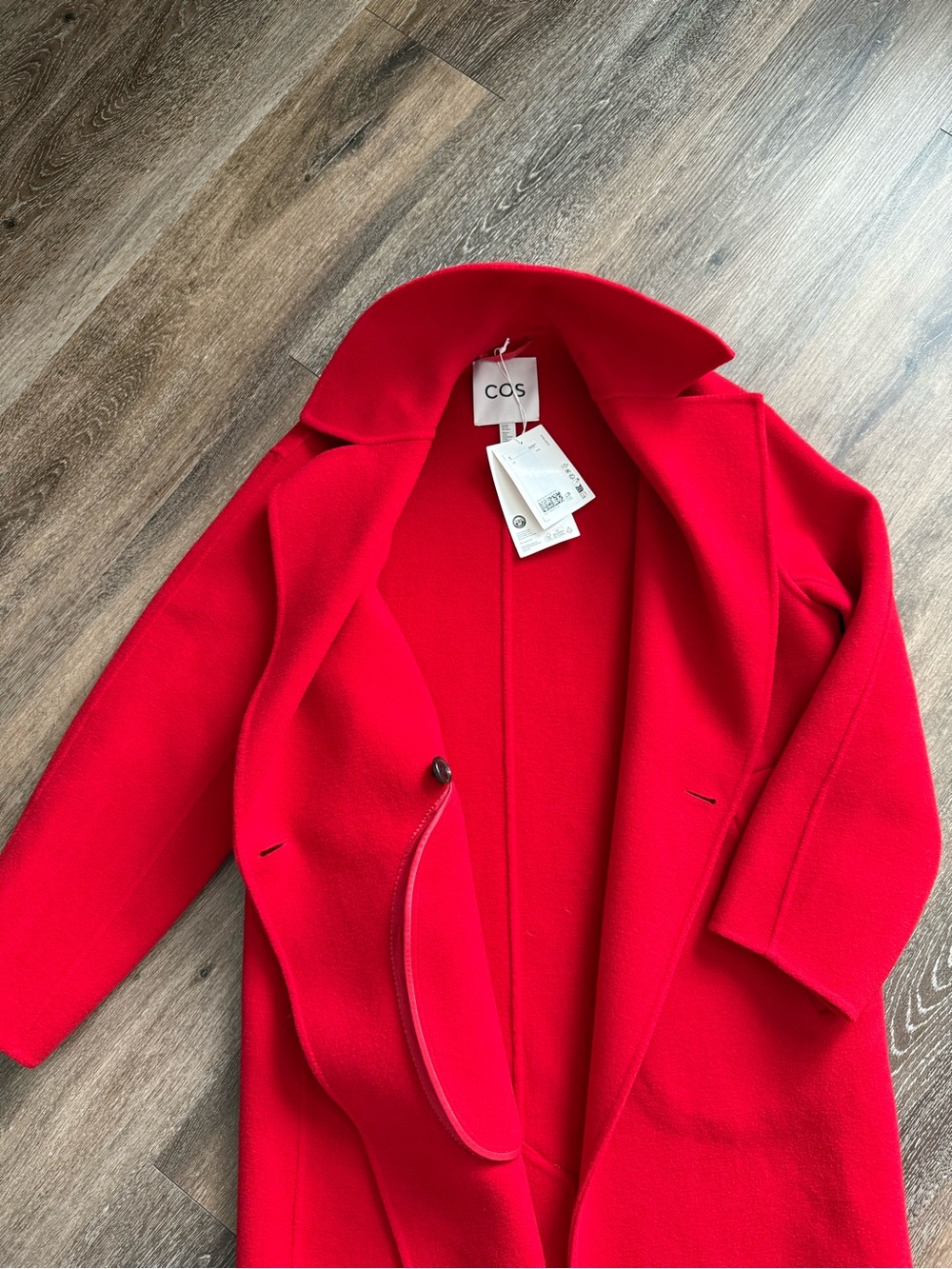 COS Oversized Wool Coat NWT XXS Red Fits XS  Minimalist Designer Coat